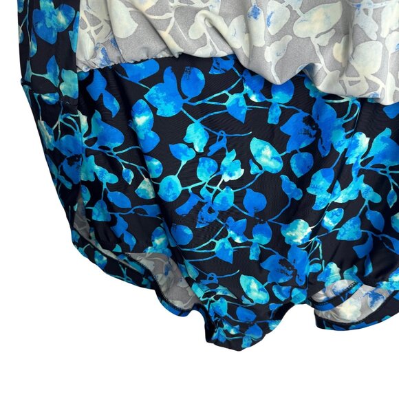 Azul Sz 20W Blue Floral‎ One-Piece Swim Dress With Built-In Bra and Bottoms - Picture 7 of 11